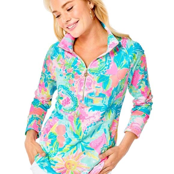 NWOT LILLY PULITZER SKIPPER POPOVER SUNSHINE STATE OF MIND - Picture 1 of 2